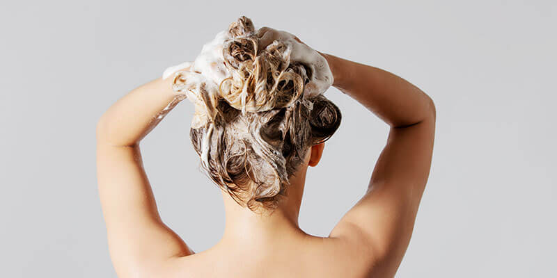 Woman washing hair