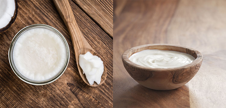 Coconut oil and yoghurt