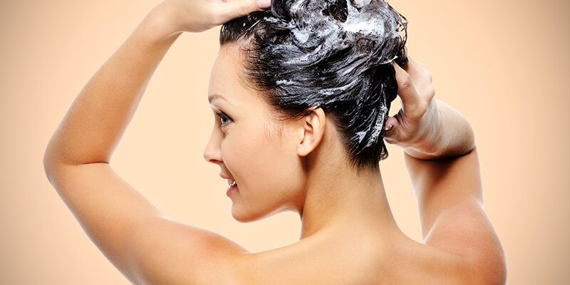 Girl Washing Brown Hair